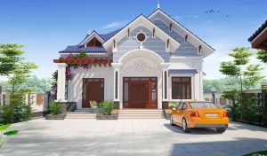 mẫu thiết kế biệt thự tân cổ điển trên đất 300m2