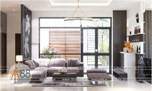 MẪU THIẾT KẾ PHÒNG KHÁCH VÀ BẾP ĂN PHONG CÁCH HIỆN ĐẠI