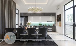 MẪU THIẾT KẾ PHÒNG KHÁCH VÀ BẾP ĂN PHONG CÁCH HIỆN ĐẠI