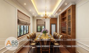 MẪU THIẾT KẾ PHÒNG ĂN PHONG CÁCH TÂN CỔ ĐIỂN SANG TRỌNG