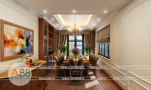 MẪU THIẾT KẾ PHÒNG ĂN PHONG CÁCH TÂN CỔ ĐIỂN SANG TRỌNG