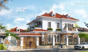Thiết kế biệt thự 2 tầng phong cách tân cổ điển tại Nghệ An