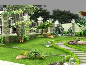 thiết kế sân vườn biệt thự