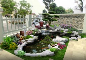 thiết kế tiểu cảnh sân vườn biệt thự