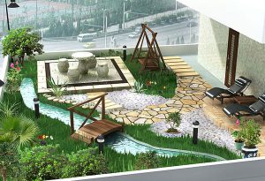 mẫu tiểu cảnh sân vườn biệt thự