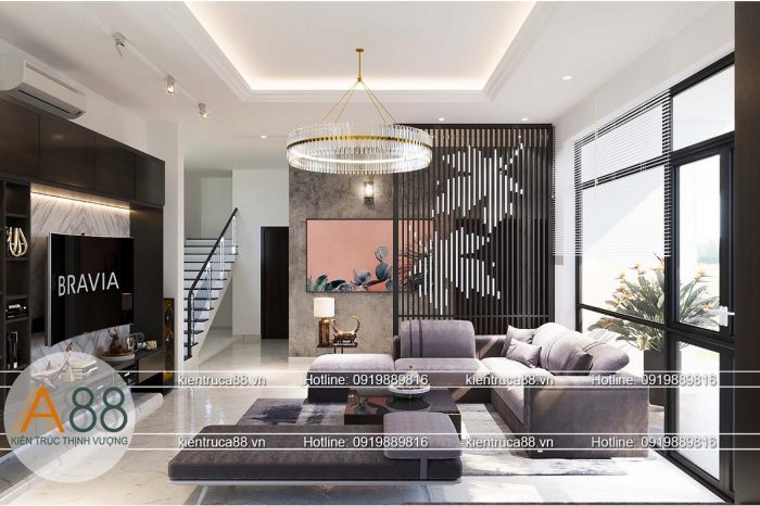 MẪU THIẾT KẾ PHÒNG KHÁCH VÀ BẾP ĂN PHONG CÁCH HIỆN ĐẠI