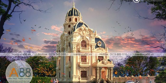 thiết kế biệt thự lâu đài kiểu Pháp