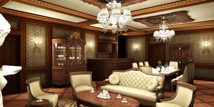 thiết kế phòng khách biệt thự phong cách cổ điển