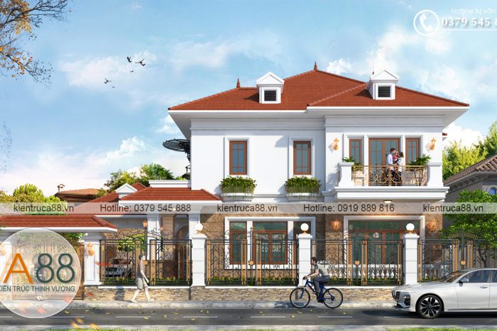 Thiết kế biệt thự 2 tầng phong cách tân cổ điển tại Nghệ An