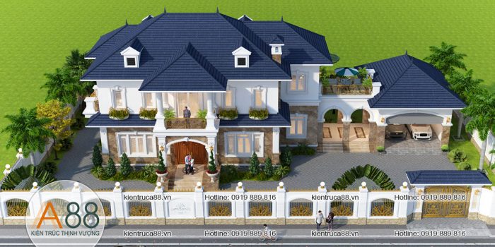 thiết kế nhà biệt thự mặt tiền 15m