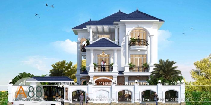 các mẫu thiết kế biệt thự mặt tiền đẹp