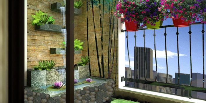 tiểu cảnh ban công chung cư đẹp